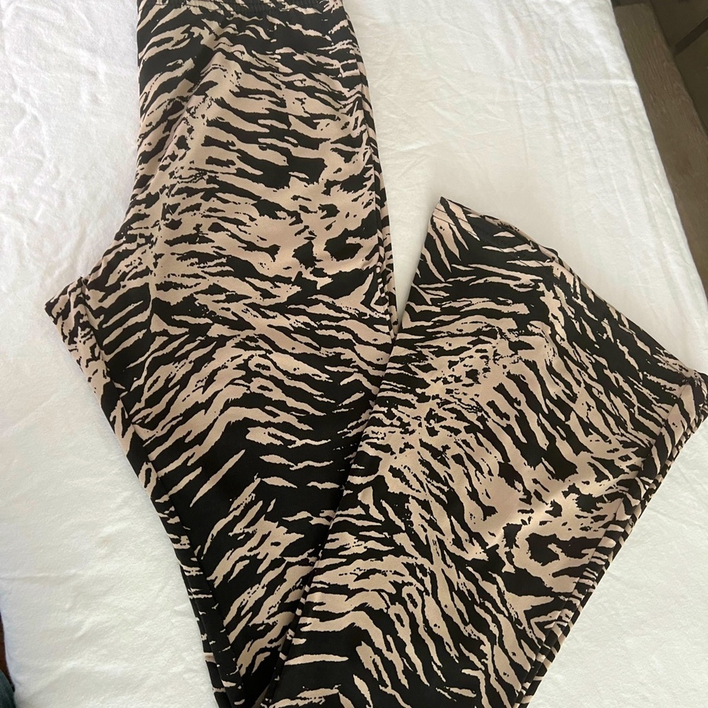 Animal printed nasty gal wide leg pants.